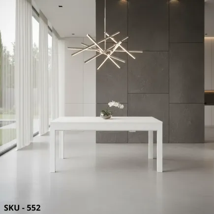 Tavolo allungabile, bianco frassinato,  moro wengè, rovere grigio, 4 allunghe da 43 cm – Stile Moderno – Made in Italy