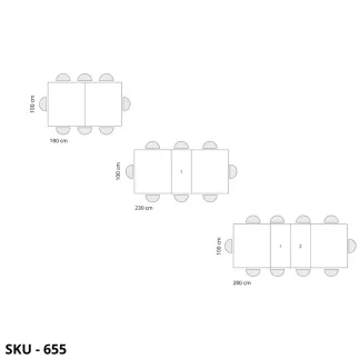 Tavolo da pranzo allungabile, rovere, noce, bianco, base a crociera e 2 allunghe da 50 cm – Stile Moderno – Made in Italy