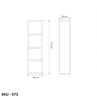 Libreria A Cubi In Laminato Bianco Frassinato - Stile Moderno – Contemporaneo – Made in Italy