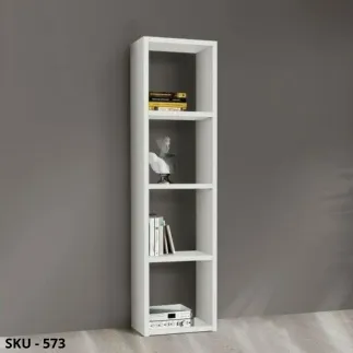 Libreria A Cubi In Laminato Bianco Frassinato - Stile Moderno – Contemporaneo – Made in Italy