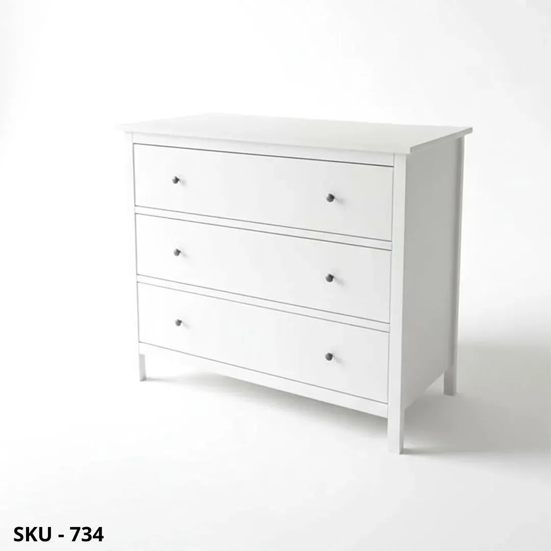 Marca Design Shop - Comò in legno, Bianco Opaco, 3 Cassetti - Arte Povera - Stile Classico - Made in Italy - 114x51x95 cm
