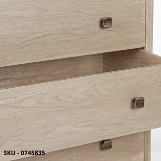 Cassettiera Alannis in Legno di Abete con Maniglie in Acciaio con 3 Cassetti - Stile Moderno – Made in Italy