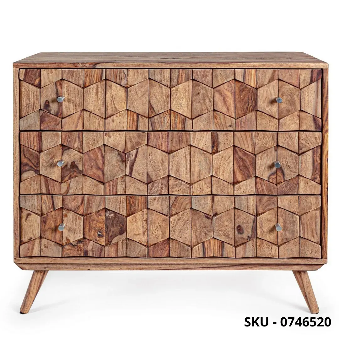 Marca-design-shop-arredamento-moderno- Cassettiera Kant  in Legno di Sheesham -  Stile Moderno – Made in Italy