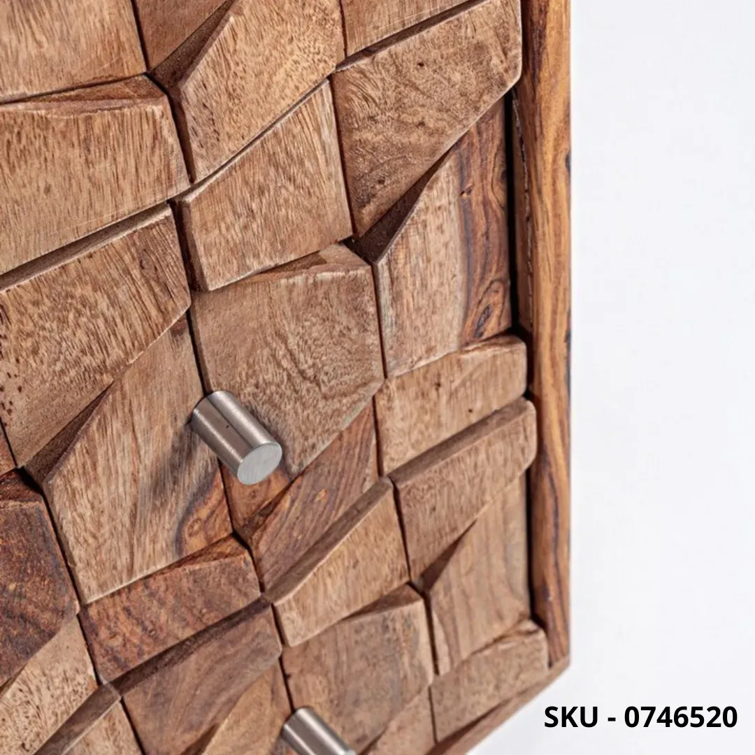 Marca-design-shop-arredamento-moderno- Cassettiera Kant  in Legno di Sheesham -  Stile Moderno – Made in Italy