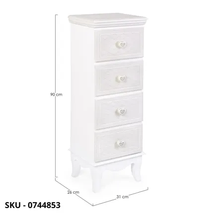 Cassettiera Charlene con 4, 5 o 6 Cassetti in MDF, Finitura a Base d’Acqua – Stile Moderno – Made in Italy