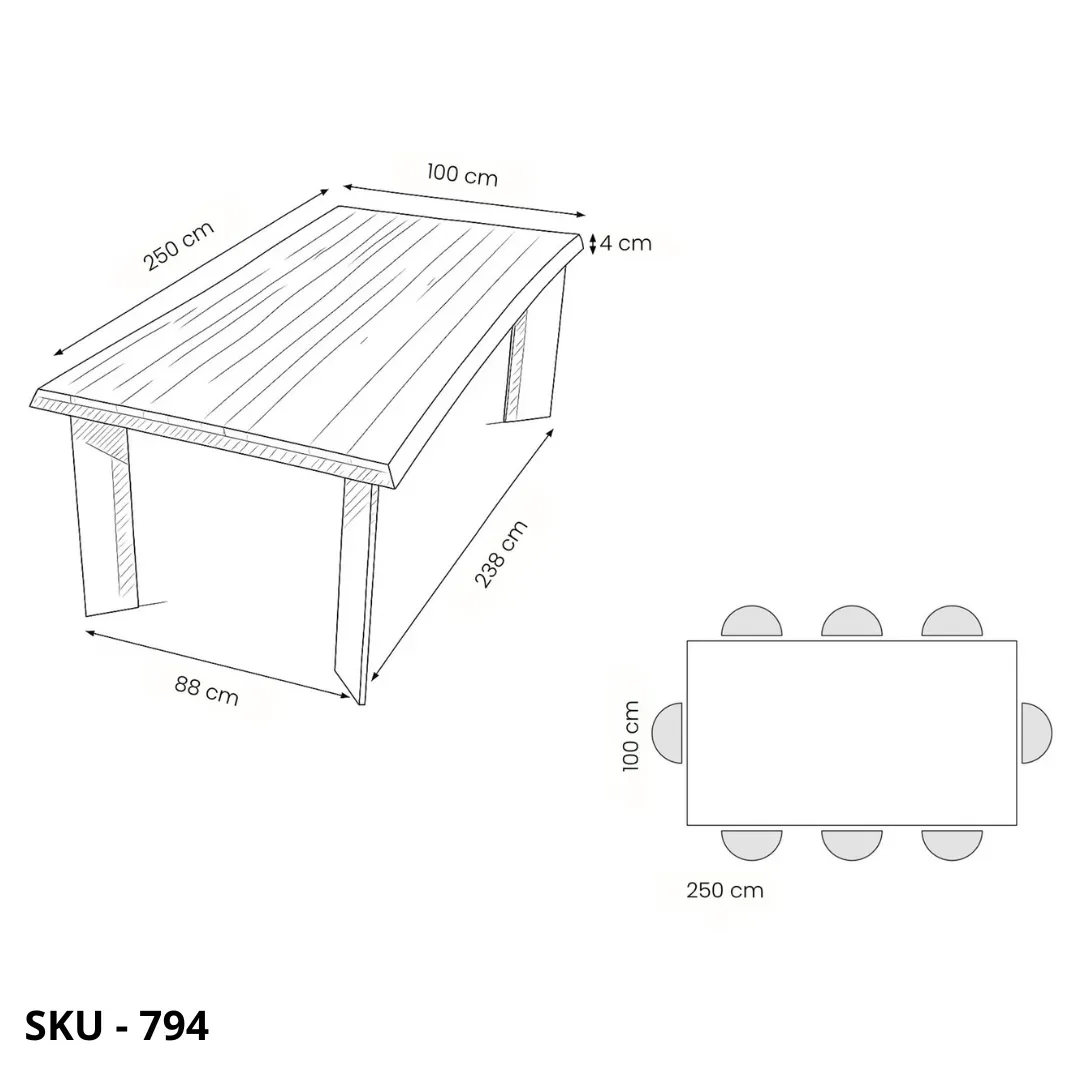 Marca-design-shop-arredamento-moderno-Tavolo fisso, naturale, gambe in metallo – Stile Moderno – Made in Italy