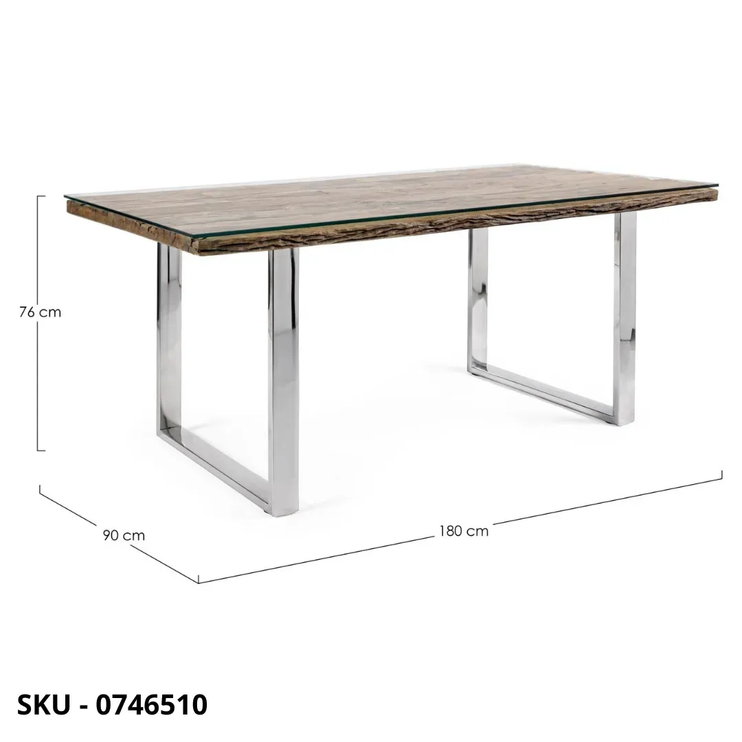 marca-design-shop-stile-moderno-stile-contemporaneo-Tavolo Fisso in Legno Riciclato e Vetro Temperato