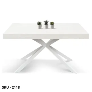 Tavolo Boston allungabile in Legno, Bianco, Rovere, Grigio, Noce – Gambe in Metallo – Stile Moderno - Made in Italy