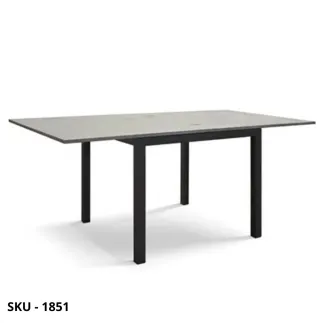 Tavolo allungabile in metallo effetto cemento con allunga laterale – Stile Moderno - Contemporaneo - Made in Italy