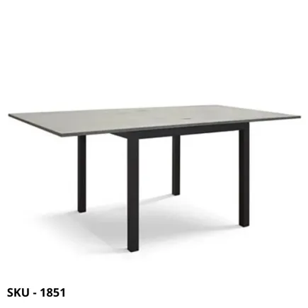 Tavolo allungabile in metallo effetto cemento con allunga laterale – Stile Moderno - Contemporaneo - Made in Italy