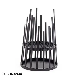 Braciere Alabama in Acciaio Verniciato Nero - Stile Moderno – Contemporaneo – Made in Italy – Ø50 x H70