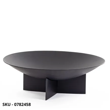 Braciere Nebraska in Acciaio Verniciato a Polvere Nero o Corten - Stile Moderno – Contemporaneo – Made in Italy  – Ø73 x H24 cm