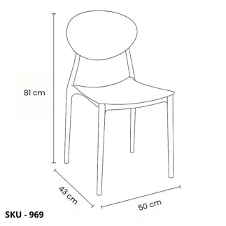 Set 4 Sedie Impilabili in Polipropilene, Bianco, Grigio, Tortora – Stile Moderno – Contemporaneo – Made in Italy – 50x43x81h cm