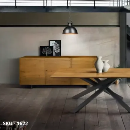 marca-design-shop-stile-moderno-stile-contemporaneo-Madia Credenza in Rovere Nodato e Piedini in Ferro