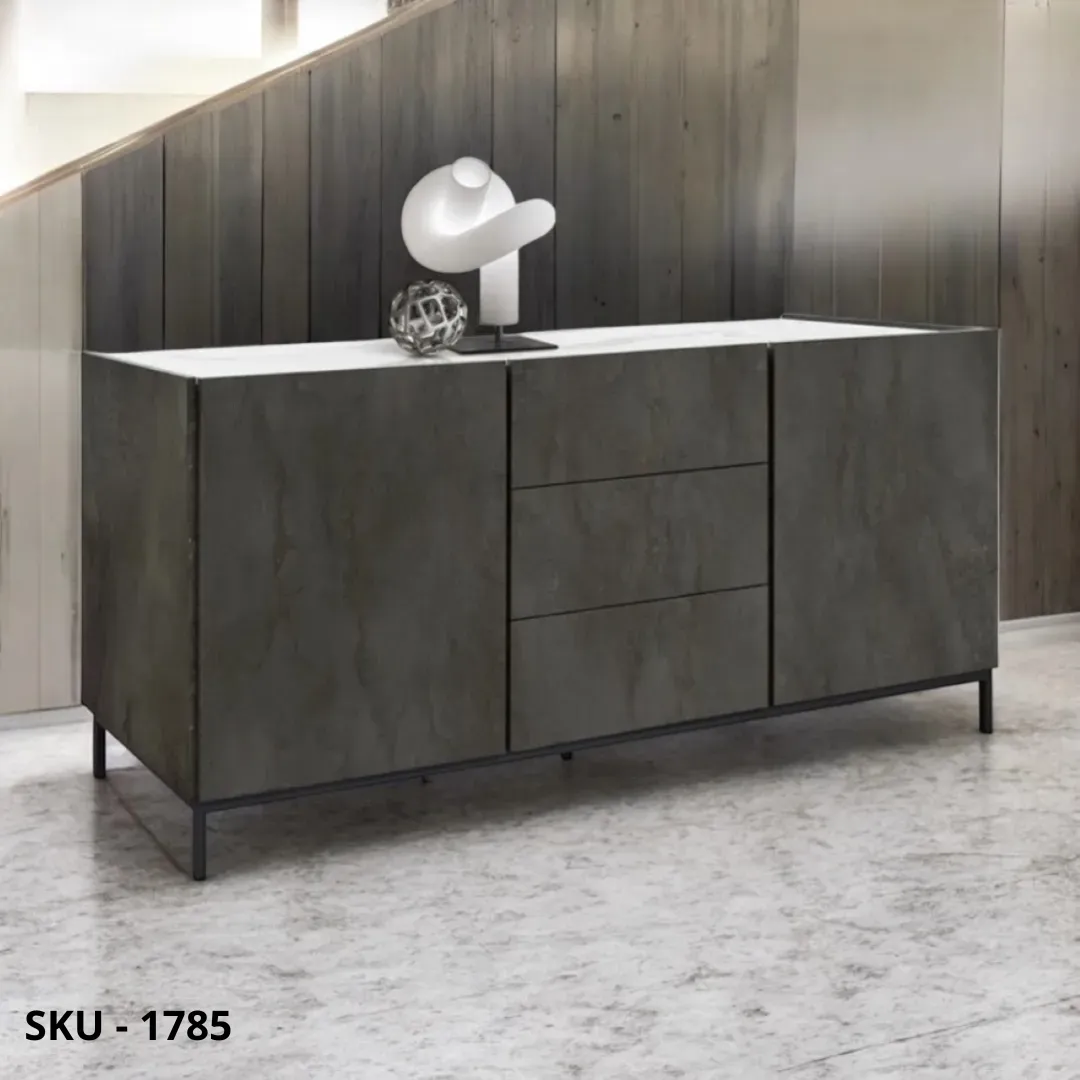 marca-design-shop-stile-moderno-stile-contemporaneo-Madia in in Grigio Cemento e Acciaio