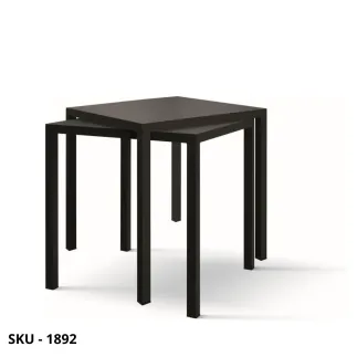 Tavolo Quadrato in Metallo Zincato, Finitura Antracite – Stile Moderno – Contemporaneo – Made in Italy