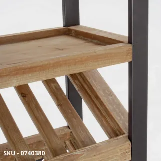 Mobile Portabottiglie Kantin in Acciaio Verniciato e Ripiani in Legno di Abete – Stile Moderno – Contemporaneo – Made in Italy