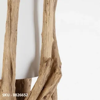 Piantana Ace in Legno di Teak Riciclato con Paralume in Cotone,  Finiture Bianco o Nero – Stile Moderno – Made in Italy