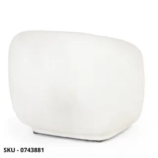 Poltrona Tecla In Bouclé, Bianca o Naturale con Struttura in Compensato - Stile Moderno – Contemporaneo – Made in Italy