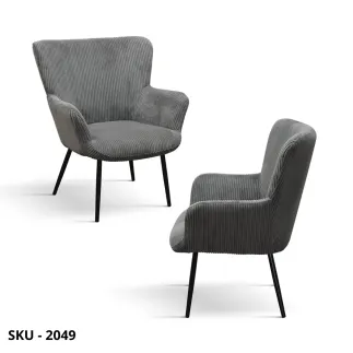 marca-design-shop-stile-moderno-stile-contemporaneo-Poltrona in Tessuto Effetto Velluto con Struttura in Metallo