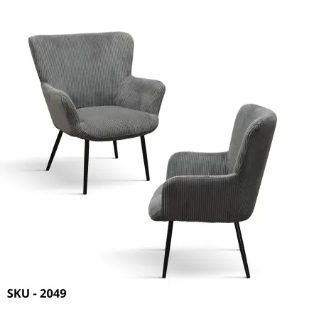 marca-design-shop-stile-moderno-stile-contemporaneo-Poltrona in Tessuto Effetto Velluto con Struttura in Metallo