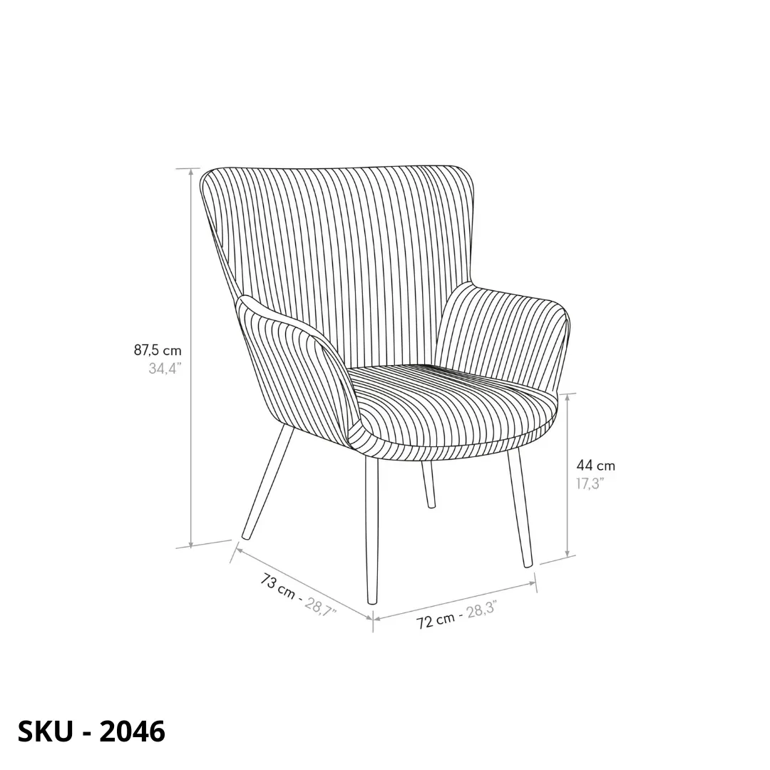 marca-design-shop-stile-moderno-stile-contemporaneo-Poltrona in Tessuto Effetto Velluto con Struttura in Metallo