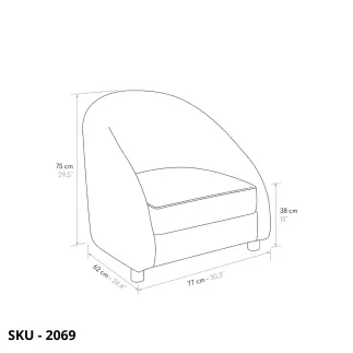 Poltrona in tessuto con struttura in legno, in grigio o verde con sfumature –  Stile Moderno – Contemporaneo – Made in Italy
