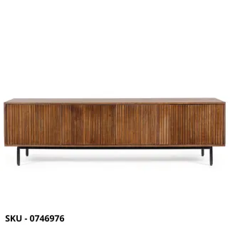 Porta TV Tadita in Legno di Mango con Gambe in Acciaio Verniciato a Polvere, con 2 o 4 Ante – Stile Moderno