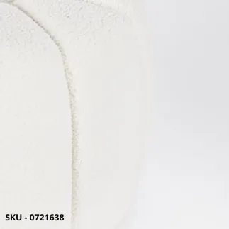 Pouf Rotondo Karolina con Rivestimento Effetto Lana e Base Oro – Stile Moderno – Contemporaneo – Made in Italy – Ø44x39 Cm