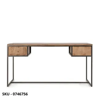 Scrivania Elmer in Legno di Acacia Massello con 2 Cassetti – Stile Moderno - Contemporaneo – Made in Italy –  150×60×77h cm