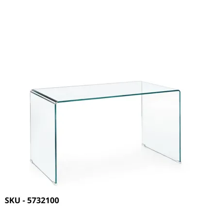 Scrivania Rettangolare Iride in Vetro Trasparente non temperato – Stile Moderno - Contemporaneo -  Made in Italy