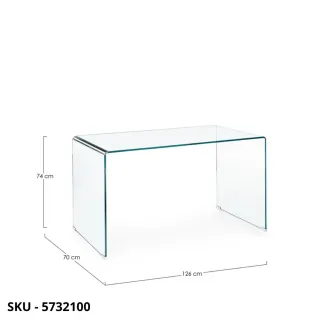Scrivania Rettangolare Iride in Vetro Trasparente non temperato – Stile Moderno - Contemporaneo -  Made in Italy