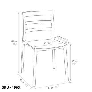 Set di 4 Sedie in Polipropilene, Bianco, Nero, Blu, Grigio, Verde e Giallo – Stile Moderno – Contemporaneo – Made in Italy