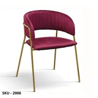 Set di 2 Sedie in Velluto con Braccioli e Gambe in Acciaio Oro, Imbottitura in Schiuma, Blu, Verde, Bordeaux – Stile Moderno