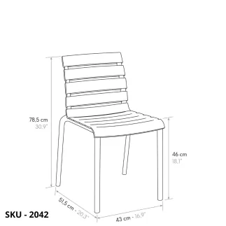 Set 6 Sedie in Polipropilene, resistenti ai raggi UV, Tortora, Grigio, Sabbia, Arancione, Nero e Verde – Stile Moderno