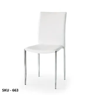 marca-design-shop-stile-moderno-stile-contemporaneo- Set da 4 Sedie in Ecopelle con Struttura in Metallo Cromato