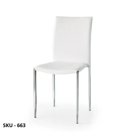 marca-design-shop-stile-moderno-stile-contemporaneo- Set da 4 Sedie in Ecopelle con Struttura in Metallo Cromato