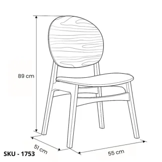 Set di 2 Sedie Moderne in Legno Naturale con Sedile Imbottito in Tessuto Grigio – Stile Moderno - Contemporaneo – 51x55,5x89 cm