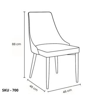 Set di 4 Sedie con Struttura in Metallo Rivestita in Tessuto, Grigio, Nero, Tortora – Made in Italy