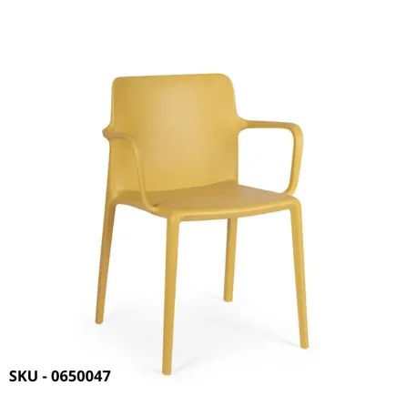 Set di 4 Sedie Chloris in Polipropilene, Con o Senza Braccioli, Bianco, Nero, Ocra e Grigio – Stile Moderno – Contemporaneo