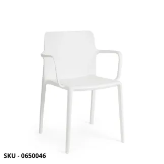 Set di 4 Sedie Chloris in Polipropilene, Con o Senza Braccioli, Bianco, Nero, Ocra e Grigio – Stile Moderno – Contemporaneo