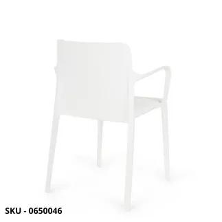 Set di 4 Sedie Chloris in Polipropilene, Con o Senza Braccioli, Bianco, Nero, Ocra e Grigio – Stile Moderno – Contemporaneo