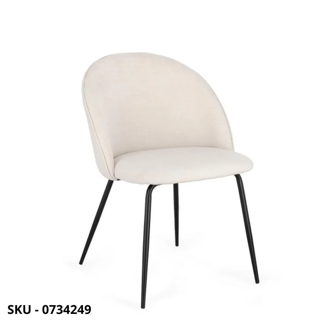 marca-design-shop-stile-moderno-stile-contemporaneo-Sedia TANYA Imbottita in Tessuto con Schienale Curvo e Gambe in Metallo Nero