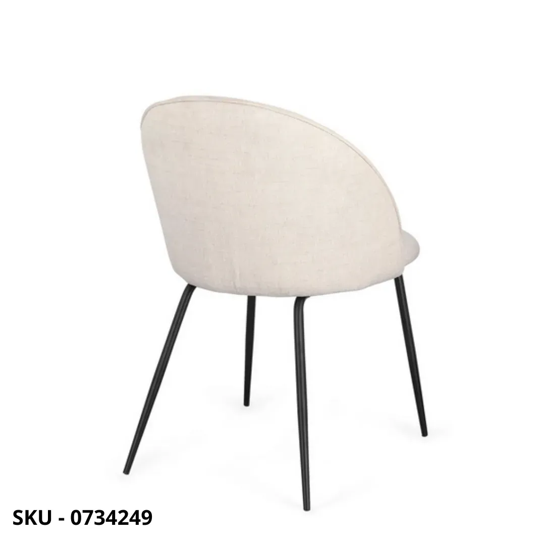 marca-design-shop-stile-moderno-stile-contemporaneo-Sedia TANYA Imbottita in Tessuto con Schienale Curvo e Gambe in Metallo Nero