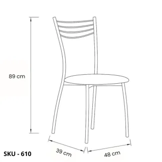 Set 6 Sedie in Acciaio ed Ecopelle con seduta bianca – Stile Moderno – Contemporaneo – Made in Italy - 39x48x88H cm