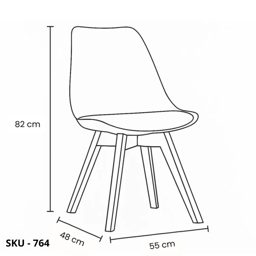 marca-design-shop-stile-moderno-stile-contemporaneo-Set di 4 Sedie in Polipropilene con Gambe in Legno e Cuscino in Ecopelle