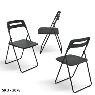 Set 6 Sedie Pieghevoli Multifunzionali, in Acciaio e Plastica, Nero, Verde, Tortora, Bianco – Stile Moderno - Contemporaneo