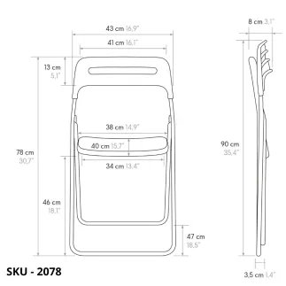 Set 6 Sedie Pieghevoli Multifunzionali, in Acciaio e Plastica, Nero, Verde, Tortora, Bianco – Stile Moderno - Contemporaneo