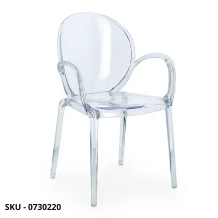 Set di 4 Sedie Camilla in Policarbonato con Braccioli, Trasparente, Fumè, Verde e Caffè – Stile Moderno – Contemporaneo