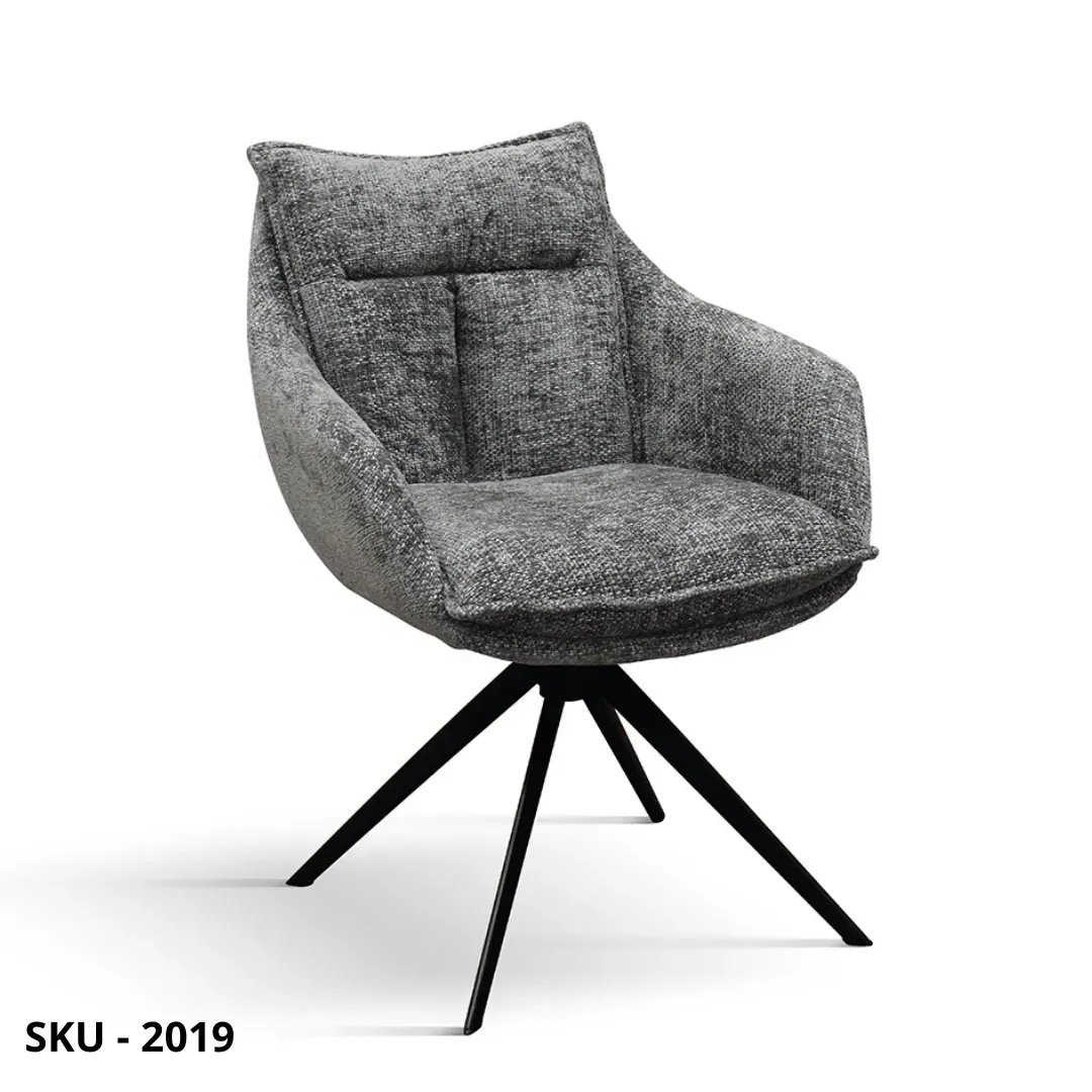 marca-design-shop-stile-moderno-stile-contemporaneo-Set di 2 Poltrone Moderne in Tessuto Grigio o Nero con Gambe in Metallo Nero